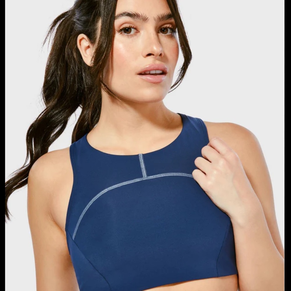NWOT LULULEMON BLUE TOUGH TRAIN HIGH NECK BRA SIZE 8